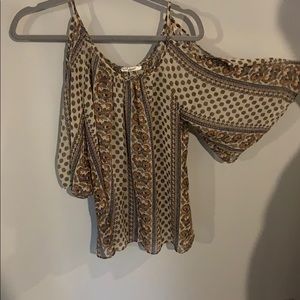 Patterned off the shoulder top
